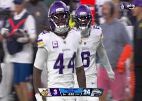 Josh Metellus scoops up a tipped ball from Herbert for an INT