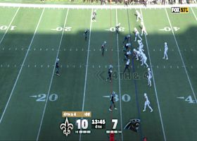 Nic Scourton's sack of Shough forces Saints into a turnover on downs