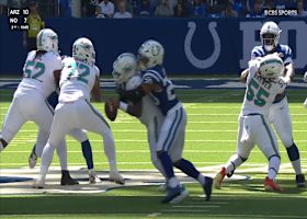 Nick Cross runs with purpose on blind-side sack