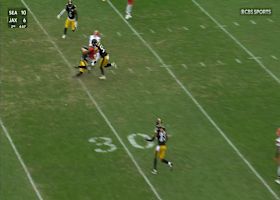 Gabriel's 11-yard laser to Jeudy fits into a tight window across the middle