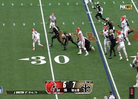 Kadarius Toney's first carry as a Brown goes for 7-yard loss vs. Saints