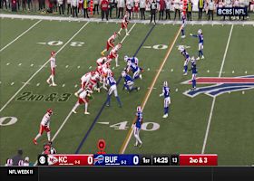 Patrick Mahomes' first pass vs. Bills goes into Rapp's hands for interception