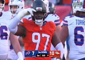 Malcolm Roach gets to Josh Allen for another sack following errant snap