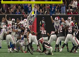 Greg Rousseau gets UP to block Falcons field goal attempt