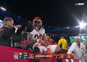 Brown caps game-sealing 30-yard TD with leaping celly into visiting Bengals fans