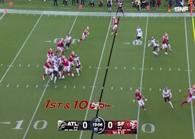 Harrison hunts down Jones for a 2-yard sack