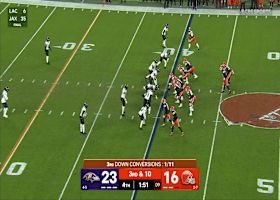 Jerry Jeudy sheds three Ravens defenders to convert a third-and-long