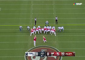 Carlson's 50-yard FG splits uprights to open scoring of Cowboys-49ers on 'SNF'