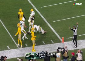 Tucker Kraft hits the kip-up after his 7-yard reception infiltrates the red zone