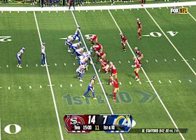 Stafford works progression for 15-yard throw to Jordan Whittington