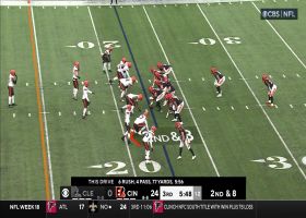 Browning recovers his own fumble after strip-sack by Alex Wright