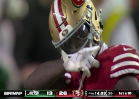 Deebo dodges Davis after catch for 25-yard catch and run into Jets territory