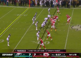 Travis Kelce's first catch of game goes for 8-yard gain in second quarter