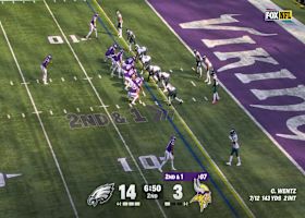 Cooper DeJean breaks up a would-be TD catch by Justin Jefferson