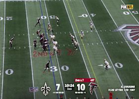 London leaps over a defender to make a 37-yard reception