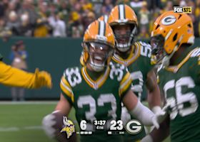 Evan Williams secures errant pass from McCarthy to notch 4th INT by Packers