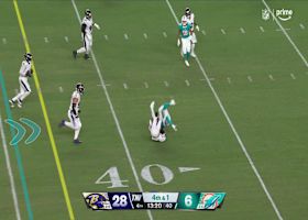 Tua Tagovailoa's 7-yard pass to Cedrick Wilson ends in a summersaulting finish