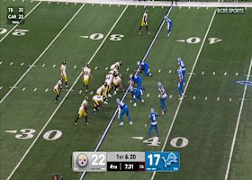 Rodgers' back-shoulder dime hits Metcalf right at the first-down marker for 20-yard gain