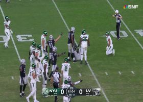 Maxx Crosby induces an intentional grounding penalty from Zach Wilson in early going