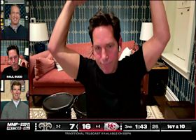 Paul Rudd and the Manning brothers react to Saints' INT on Chiefs