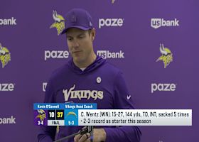 O'Connell discusses decision continuing to play Wentz despite shoulder discomfort in loss against Chargers