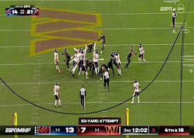 Matt Gay splits the uprights with a 53-yard FG to trim Bears' lead 13-10