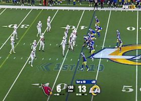 Josh Sweat penetrates the Rams' O-Line to sack Stafford