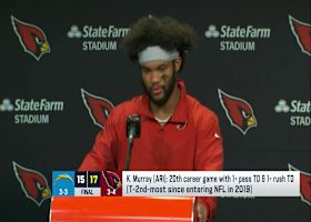 Kyler Murray talks to press following Week 7 win vs. Chargers