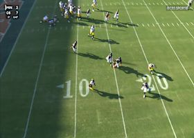 Jaylen Warren's ambitious hurdle try is disrupted by Tyrique Stevenson in a big way