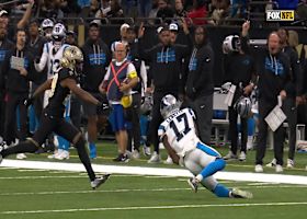 Highest lofted pass of the season? Young connects with Xavier Legette for 34 yards on Saints busted coverage