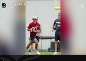 First look: Drake Maye delivers no-look pass at Patriots practice