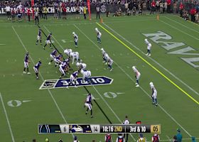 Leaping INT! Joe Bachie jumps Devin Leary's intended target for a turnover