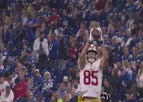 George Kittle snatches a 15-yard pass via Purdy precision
