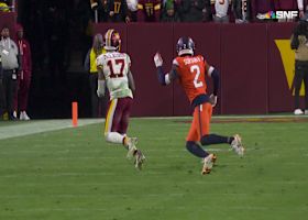 Terry McLaurin hits the sideline following a 16-yard pass from Mariota