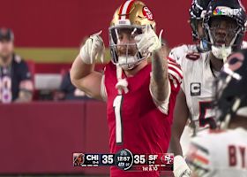 Ricky Pearsall snatches a 20-yard laser via Brock Purdy at midfield