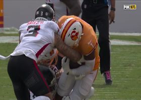 Jessie Bates punches the ball loose to set up ATL in Bucs' territory