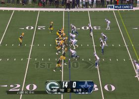 Love locates Doubs on out route for 39-yard gain down sideline