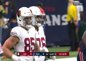 Trey McBride stiff-arms Texans DB into turf on 13-yard catch and run