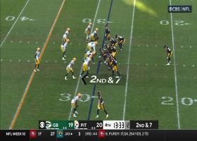 Najee Harris explodes through the hole for 24-yard rush