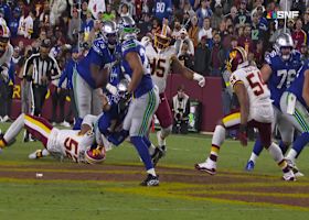 Darnold flips a ball to Charbonnet just at the right time for a 21-yard gain