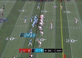 Bryce Young locates Jalen Coker for a TD while on the move