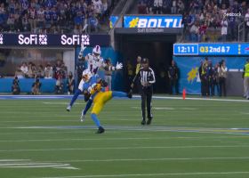 Alohi Gilman high-points Allen's deep ball for interception