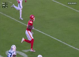 Mahomes-Rice 21-yard connection draws sets up Chiefs in prime FG position