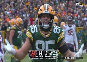 Kraft's high-point catch of Willis' pass gets Packers to Bears' 9-yard line