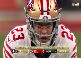 Leo Chenal jars ball loose from CMC for HUGE forced-fumble takeaway on SF’s opening drive