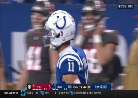 Minshew's pressured pass pinpoints Pittman Jr. for 24-yard pickup on fourth down