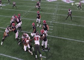 Vita Vea plows past Bijan Robinson en route to huge sack of Cousins