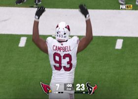 Calais Campbell blocks Texans' FG attempt heading into half