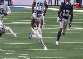 Jahmyr Gibbs' quick feet breaks tackles for 26-yard gain and red zone access