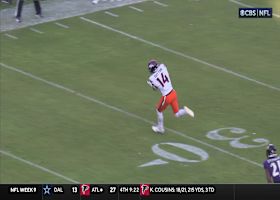 Sutton secures drag route pass for an 18-yard gain